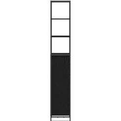 vidaXL Badkamer Kast Zwart Eiken 40 x 30 x 180 cm Bewerkt hout