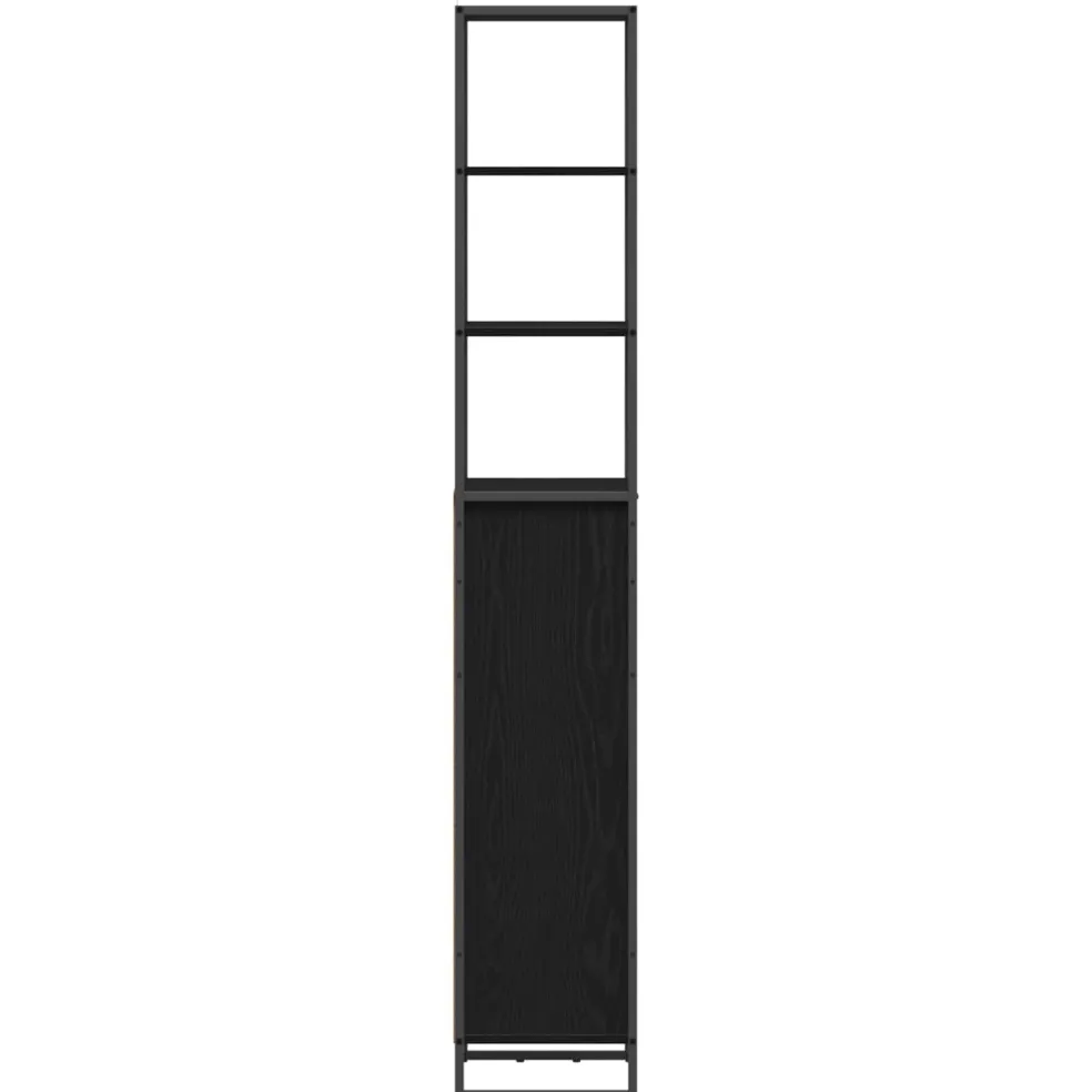 vidaXL Badkamer Kast Zwart Eiken 40 x 30 x 180 cm Bewerkt hout