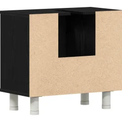 vidaXL Badkamer Kast Zwart Eiken 60 x 32 x 54 cm Bewerkt hout