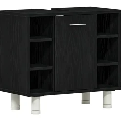 vidaXL Badkamer Kast Zwart Eiken 60 x 32 x 54 cm Bewerkt hout