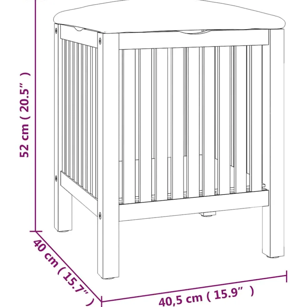 vidaXL Badkamerkruk 40,5x40x52 cm massief walnotenhout