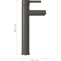 vidaXL Badkamermengkraan 12x30 cm grijs