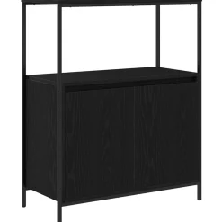 vidaXL Badkamermeubel met planken 76,5x35x95 cm zwart eikenkleurig