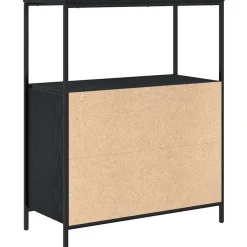 vidaXL Badkamermeubel met planken 76,5x35x95 cm zwart eikenkleurig
