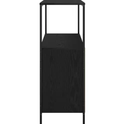 vidaXL Badkamermeubel met planken 76,5x35x95 cm zwart eikenkleurig