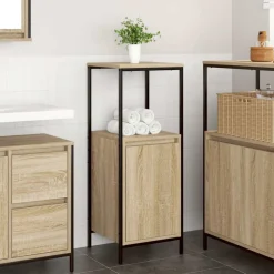 vidaXL Badkamermeubel met planken 36x35x95 cm Sonoma eikenkleurig
