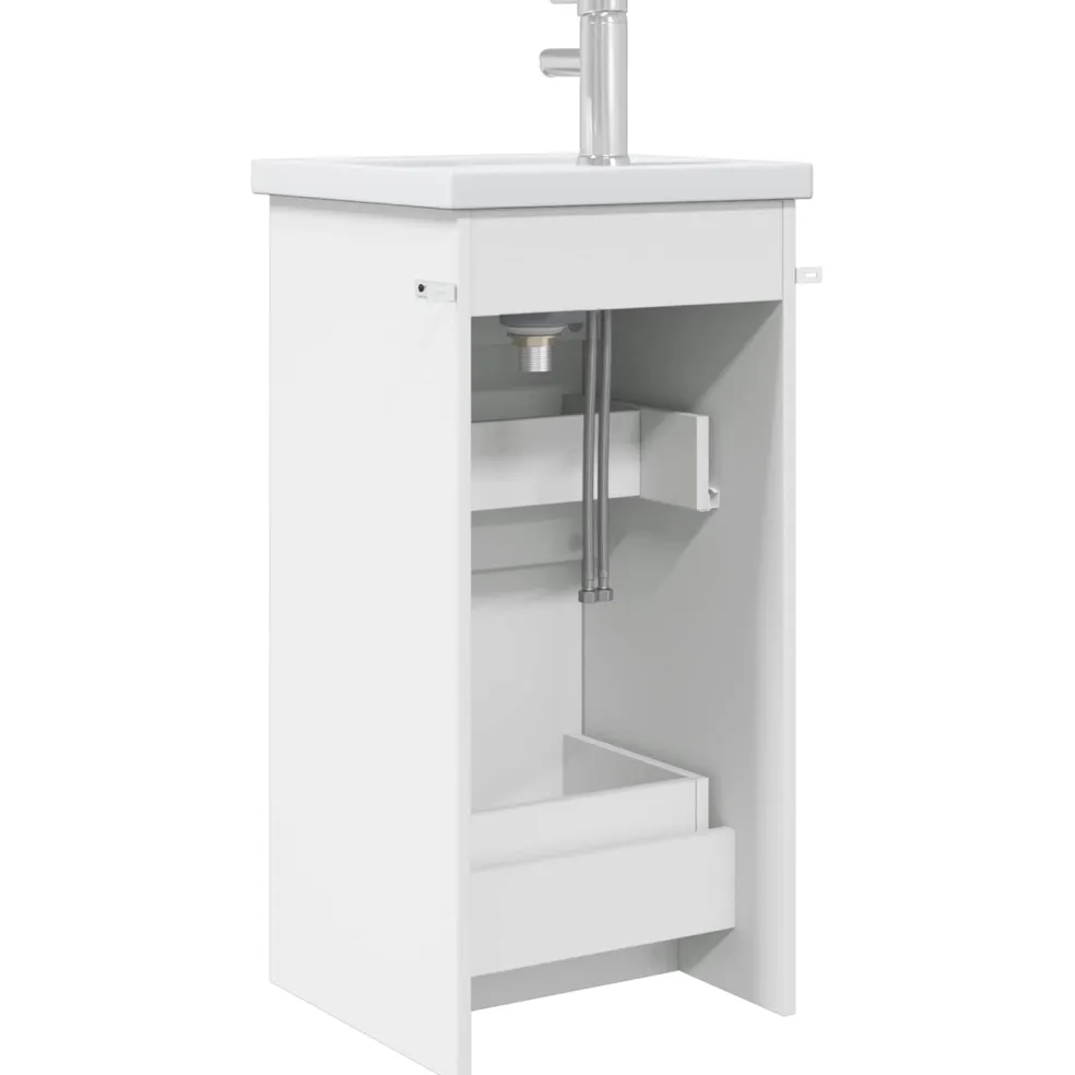 vidaXL Badkamermeubel met Wasbak Wit 42 x 40 x 84,5 cm Bewerkt hout