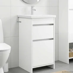 vidaXL Badkamermeubel met Wasbak Wit 42 x 40 x 84,5 cm Bewerkt hout
