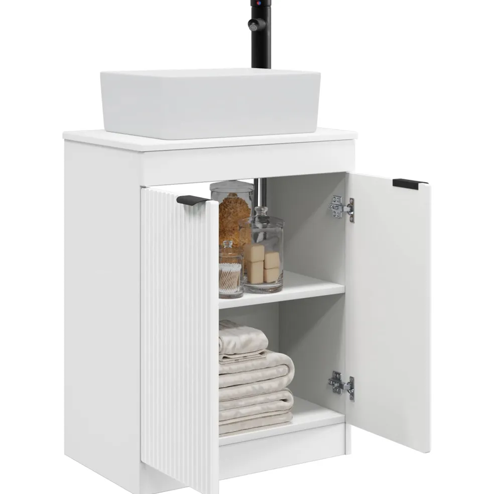 vidaXL Badkamermeubel met Wasbak Wit 54 x 35 x 83 cm Bewerkt hout