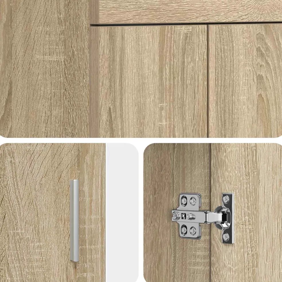 vidaXL Badkamermeubel met Wasbak Sonoma Eiken 42 x 40 x 84,5 cm