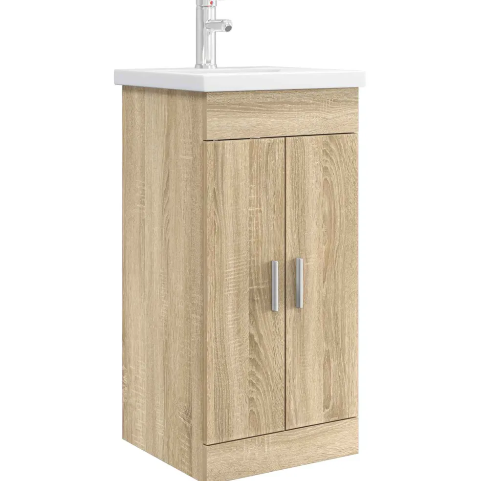 vidaXL Badkamermeubel met Wasbak Sonoma Eiken 42 x 40 x 84,5 cm