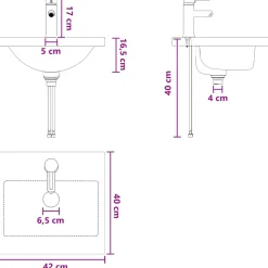 vidaXL Badkamermeubel met Wasbak Sonoma Eiken 42 x 40 x 84,5 cm