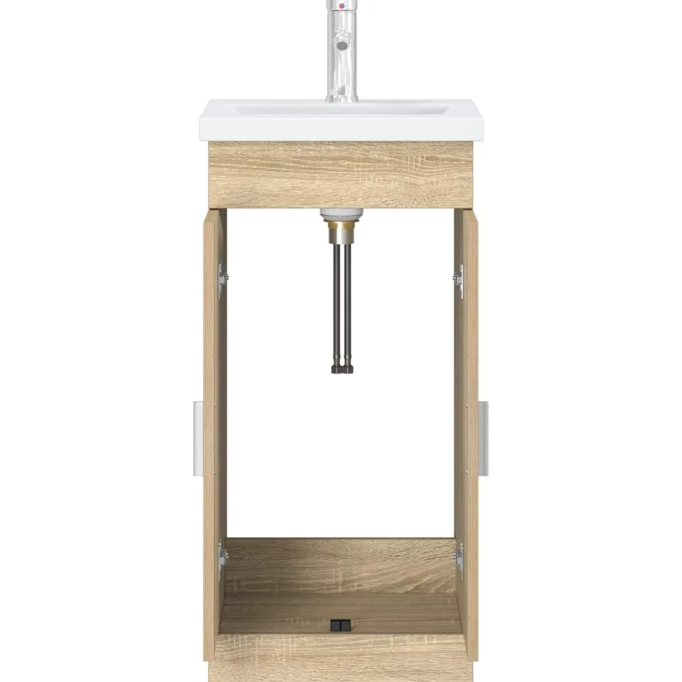 vidaXL Badkamermeubel met Wasbak Sonoma Eiken 42 x 40 x 84,5 cm