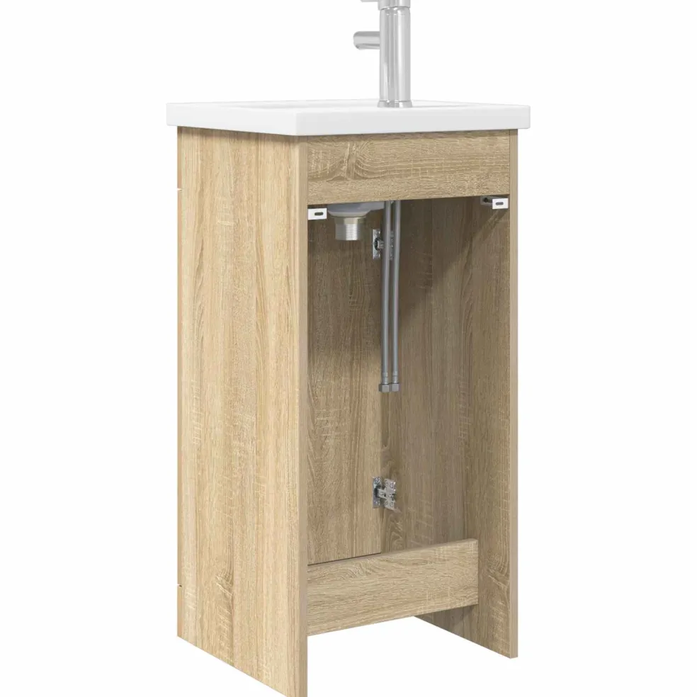 vidaXL Badkamermeubel met Wasbak Sonoma Eiken 42 x 40 x 84,5 cm
