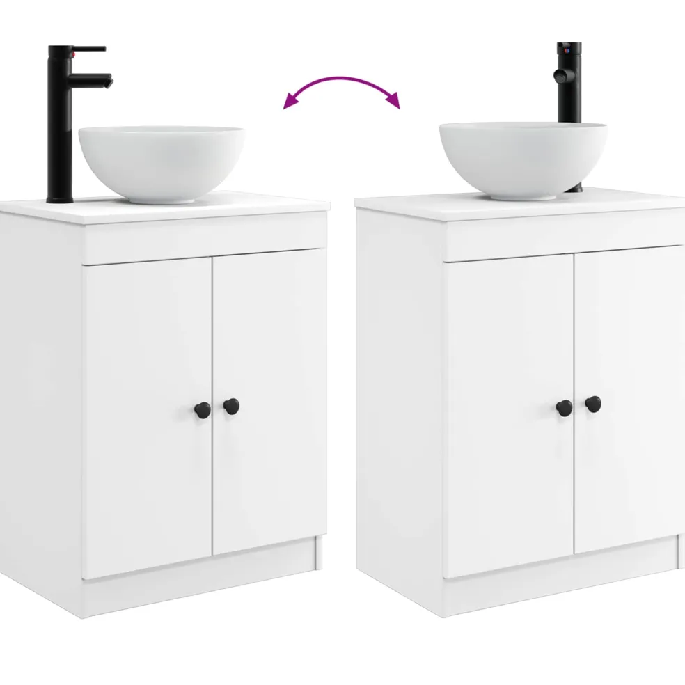 vidaXL Badkamermeubel met Wasbak Wit 54 x 35 x 83 cm Bewerkt hout