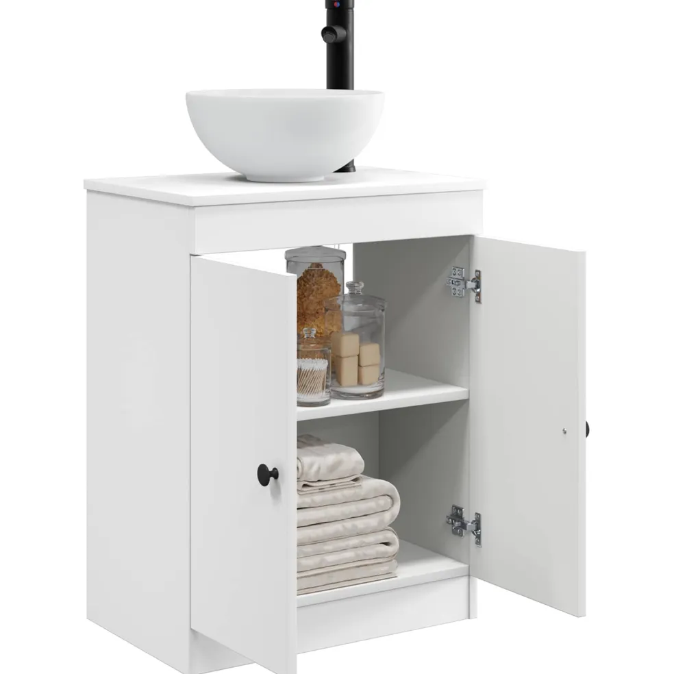 vidaXL Badkamermeubel met Wasbak Wit 54 x 35 x 83 cm Bewerkt hout