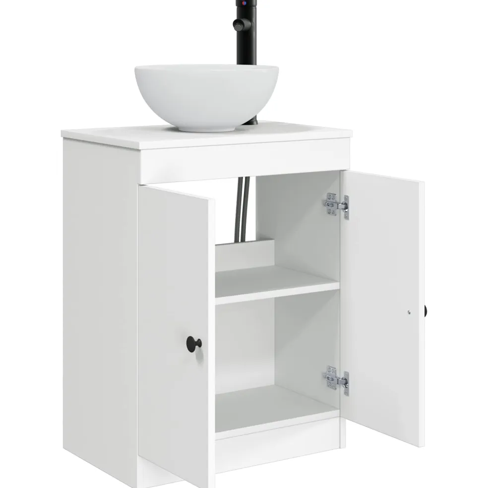 vidaXL Badkamermeubel met Wasbak Wit 54 x 35 x 83 cm Bewerkt hout