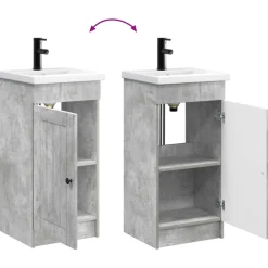vidaXL Badkamermeubel met Wasbak Betongrijs 42 x 40 x 84,5 cm