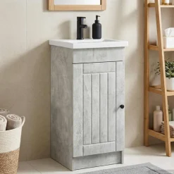 vidaXL Badkamermeubel met Wasbak Betongrijs 42 x 40 x 84,5 cm