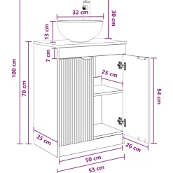 vidaXL Badkamermeubel met Wasbak Sonoma Eiken 54 x 35 x 83 cm