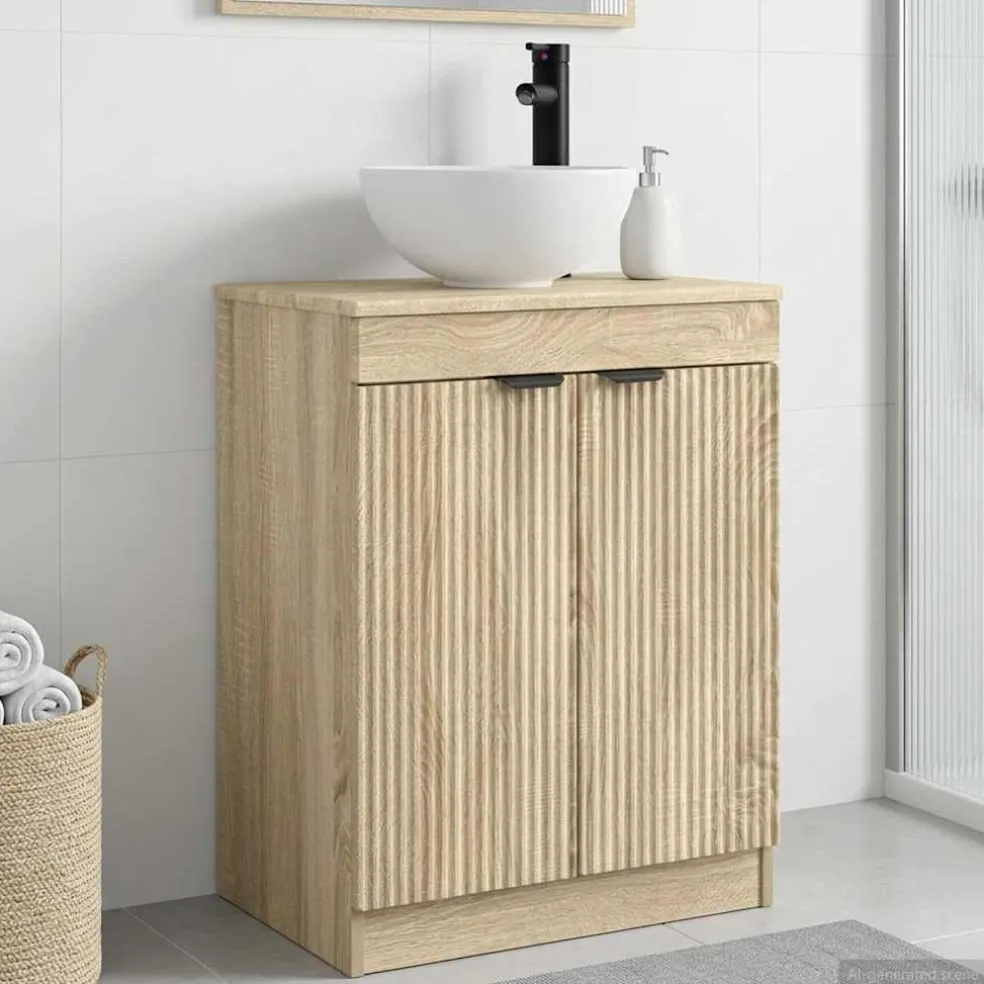 vidaXL Badkamermeubel met Wasbak Sonoma Eiken 54 x 35 x 83 cm
