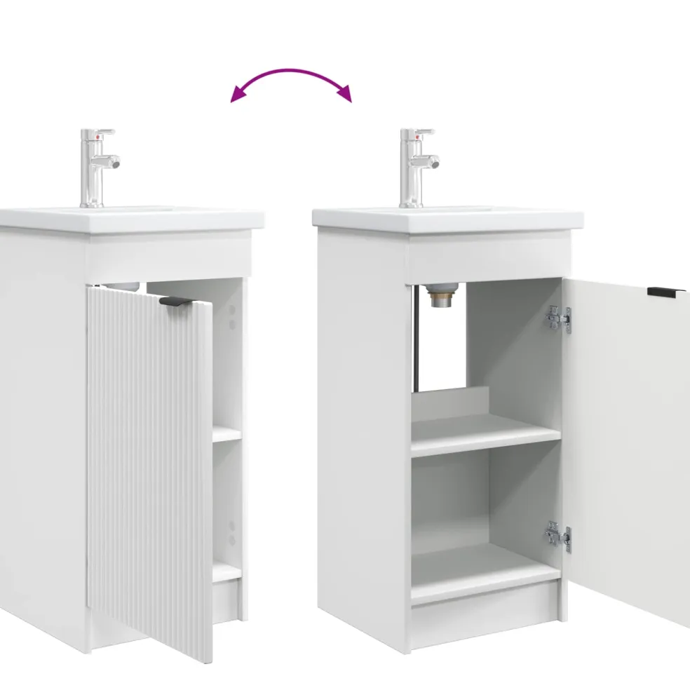 vidaXL Badkamermeubel met Wasbak Wit 42 x 40 x 84,5 cm Bewerkt hout