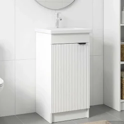 vidaXL Badkamermeubel met Wasbak Wit 42 x 40 x 84,5 cm Bewerkt hout