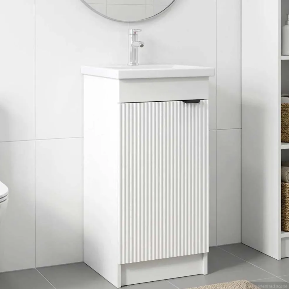 vidaXL Badkamermeubel met Wasbak Wit 42 x 40 x 84,5 cm Bewerkt hout