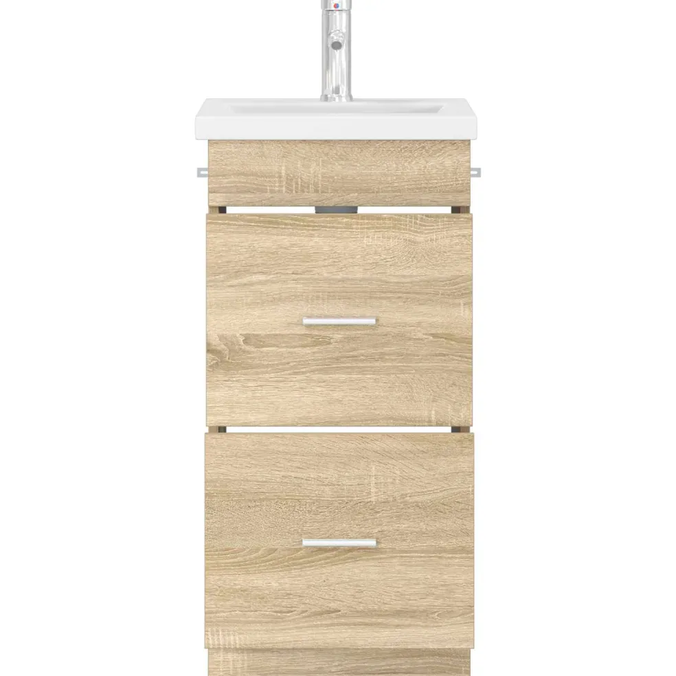 vidaXL Badkamermeubel met Wasbak Sonoma Eiken 42 x 40 x 84,5 cm