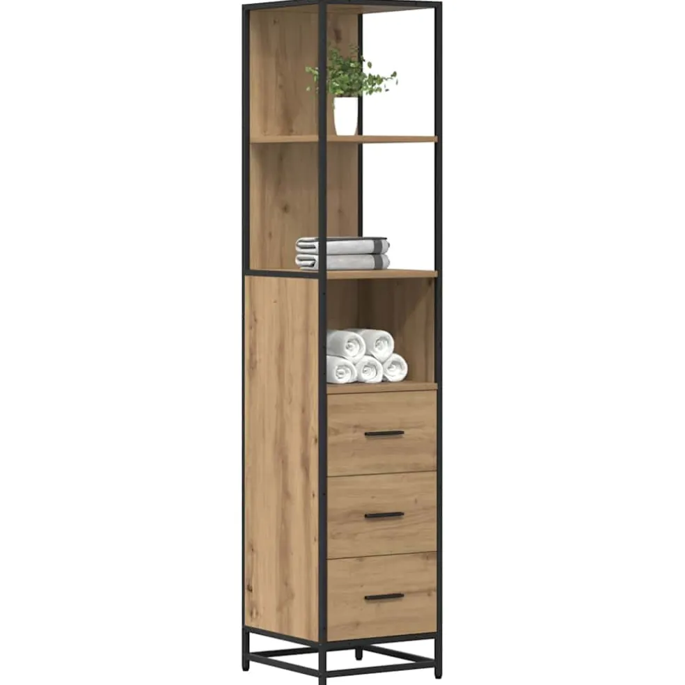 vidaXL Badkamermeubelset Artisan Eiken 35 x 37,5 x 166 cm Bewerkt hout