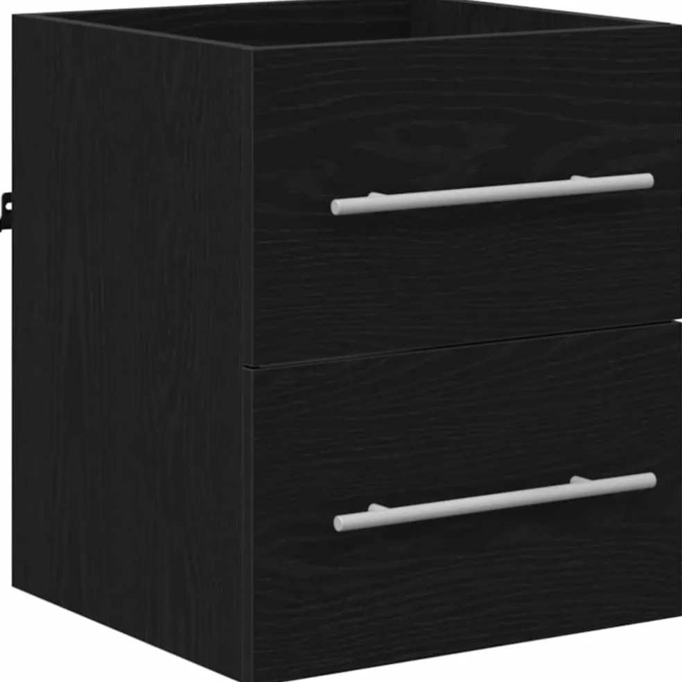 vidaXL Badkamermeubelset met lade met opslag Zwart 41 x 38,5 x 48 cm