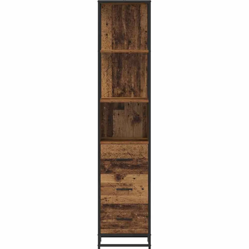 vidaXL Badkamermeubelset Oud Hout 35 x 37,5 x 166 cm Bewerkt hout
