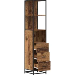 vidaXL Badkamermeubelset Oud Hout 35 x 37,5 x 166 cm Bewerkt hout
