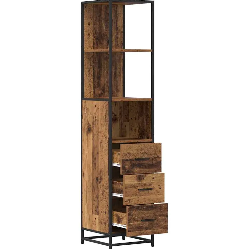 vidaXL Badkamermeubelset Oud Hout 35 x 37,5 x 166 cm Bewerkt hout