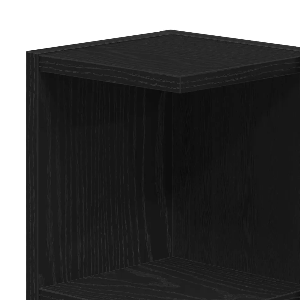 vidaXL Badkamermeubelset 3 st Zwart 30 x 30 x 179,5 cm Bewerkt hout
