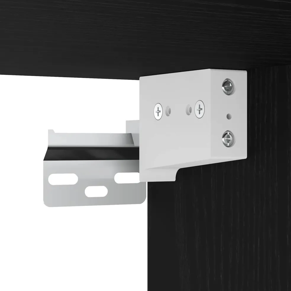 vidaXL Badkamermeubelset 3 st Zwart 30 x 30 x 179,5 cm Bewerkt hout