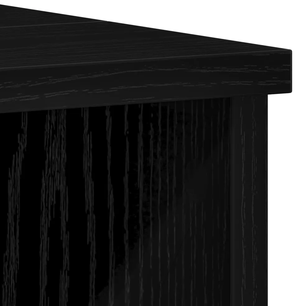 vidaXL Badkamermeubelset 3 st Zwart 30 x 30 x 179,5 cm Bewerkt hout