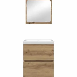 vidaXL Badkamermeubelset 2 st Ambachtelijke Eik en Wit 42 x 39 x 45 cm