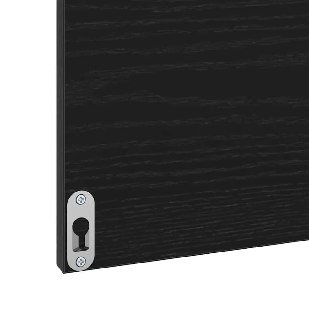 vidaXL Badkamermeubelset 3 st Zwart Eiken 61 x 39 x 45 cm Bewerkt hout