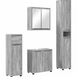 vidaXL Badkamermeubelset 4 st Grijs Sonoma 30,5 x 30 x 195 cm