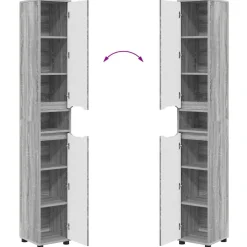 vidaXL Badkamermeubelset 4 st Grijs Sonoma 30,5 x 30 x 195 cm
