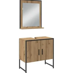 vidaXL Badkamermeubelset 4 st Bruin 33 x 33 x 185,5 cm Bewerkt hout