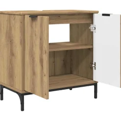 vidaXL Badkamermeubelset 2 st Artisan Eiken Geperst Hout en Metaal