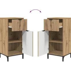vidaXL Badkamermeubelset 2 st Artisan Eiken Geperst Hout en Metaal