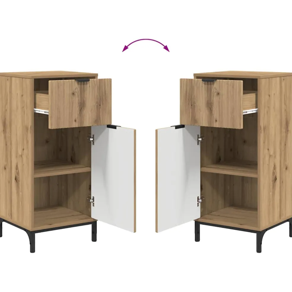 vidaXL Badkamermeubelset 2 st Artisan Eiken Geperst Hout en Metaal