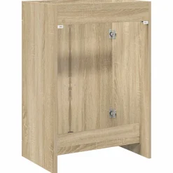 vidaXL Badkamer Onder Wasbak Kast Sonoma Eiken 56 x 37,5 x 81 cm