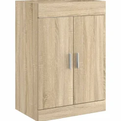 vidaXL Badkamer Onder Wasbak Kast Sonoma Eiken 56 x 37,5 x 81 cm