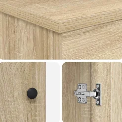 vidaXL Badkamer Onder Wasbak Kast Sonoma Eiken 56 x 37,5 x 81 cm