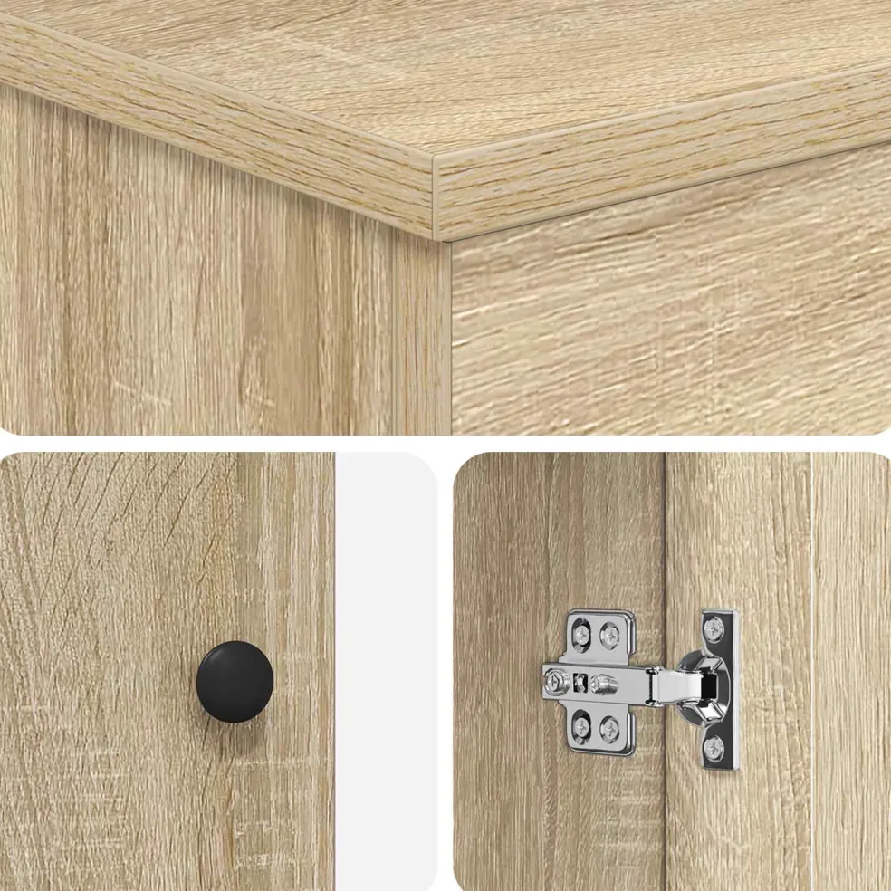 vidaXL Badkamer Onder Wasbak Kast Sonoma Eiken 56 x 37,5 x 81 cm