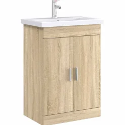 vidaXL Badkamer Onder Wasbak Kast Sonoma Eiken 56 x 37,5 x 81 cm